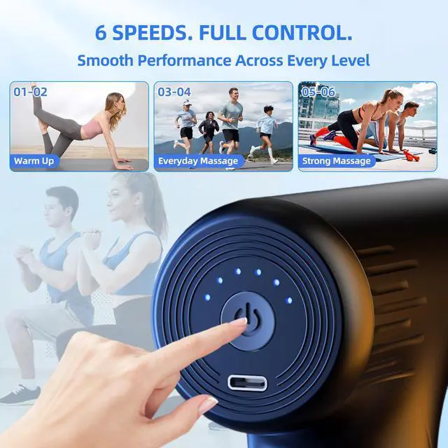 Alt view image 6 of 7 - Massage Gun with Wide-Coverage Massage Head, Percussion Massage Gun for Neck, Shoulders, Back, Arms and Legs, Lightweight and Easy-to-Carry Handheld Massage Gun for Home, Office, Gym and Travel Use,