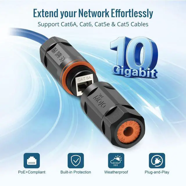 Alt view image 5 of 7 - Waterproof Cat6A Coupler, IP68 Outdoor Ethernet Connector for CAT6A/CAT6/CAT5E/CAT5,Shielded RJ45 Ethernet Extender for IP Camera and PoE Device, 4.7in,3 Pack