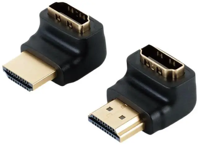 Main image of 4K HDMI 2.0 Adapter, Right Angle Adapter, Support 4K@60Hz, 2K@240Hz, 1080P@60Hz, 90 Degree and 270 Degree HDMI Adapter Male to Female, 2 Pack, Black