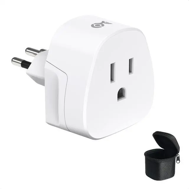 Main image of Type N Plug Adapter for Travel, US to Brazil Plug Adapter, Works in Brazil and South Africa, CE & RoHS Certified, White