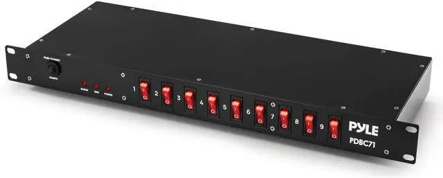 Main image of 15 Amp Power Strip, 9 Outlet Power Strip with 6ft Cord for Power Supply, 1800J Surge Protection, Noise Filter, LED Indicators, Flat Plug, 1U Steel Chassis, Rack Mount Design