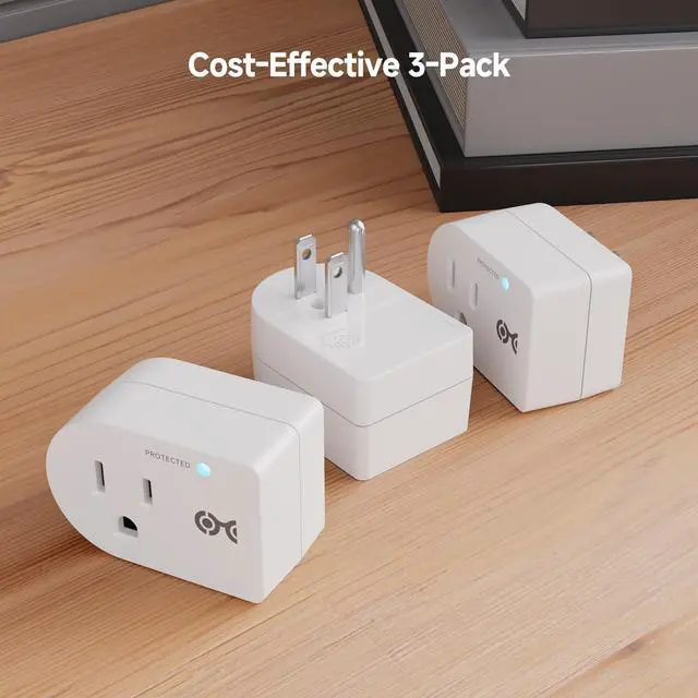 Alt view image 7 of 7 - [ETL3-Pack Non-Blocking 490 Joules Single Outlet Surge Protector, 15A / 1875W, Wall Surge Protector Outlet, White