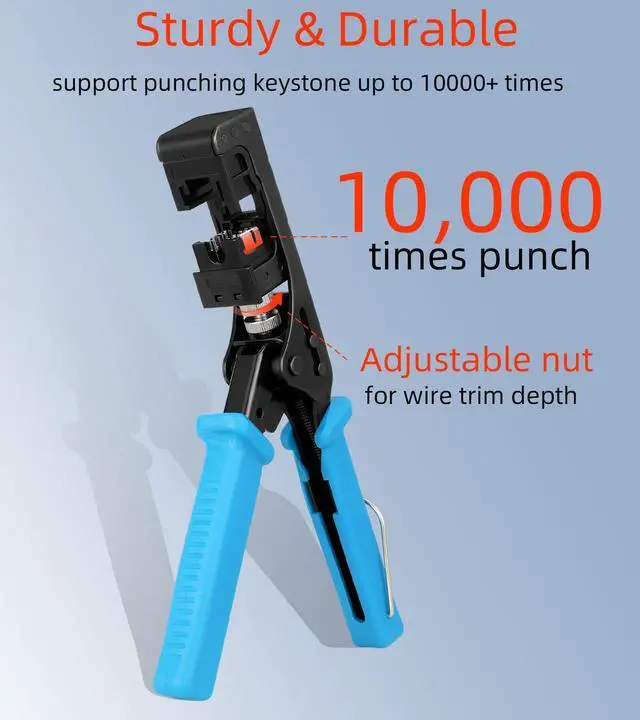 Alt view image 5 of 6 - Speed Keystone Jack Tool for 90 Degree RJ45 Keystone, Ethernet Keystone Punch Down Tool for Time-saver and Effort-saver, Cat 6 Punch Down Tool Finger-hurt-free (Only for Rapink Keystone)