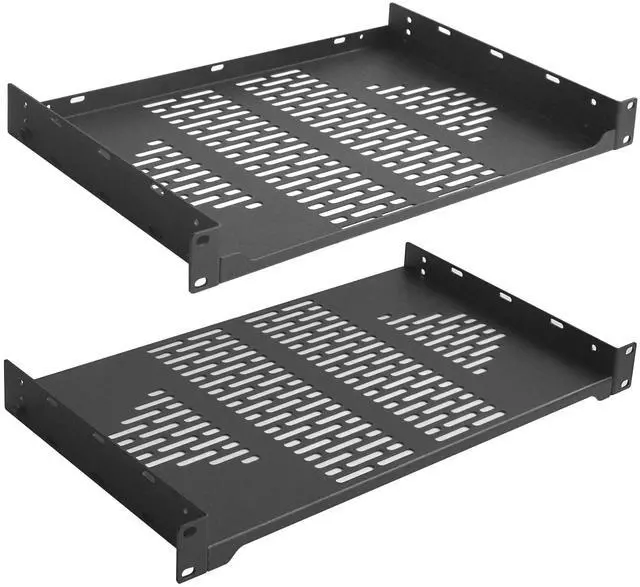 Main image of 2 PCS 10 Rack Shelves for 19 inches Network Rack & Cabinets, 1U Rack Mount Shelf Vented Cantilever Tray, for Server, IT & Sound Equipment