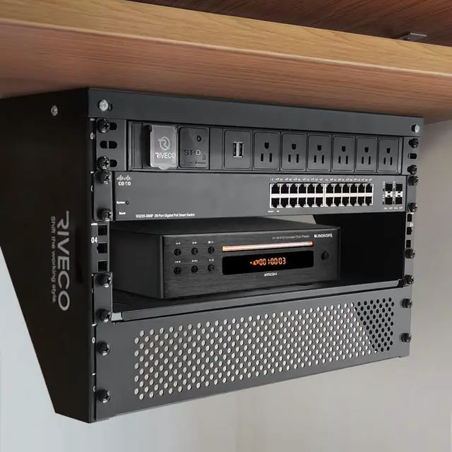 Alt view image 6 of 6 - 4U Wall Mount Rack for Network. Reinforced Heavy Load 66-99 LBS Small Server Racks Vertical & Horizontal Mounting for 19 inches IT & Studio Equipment.