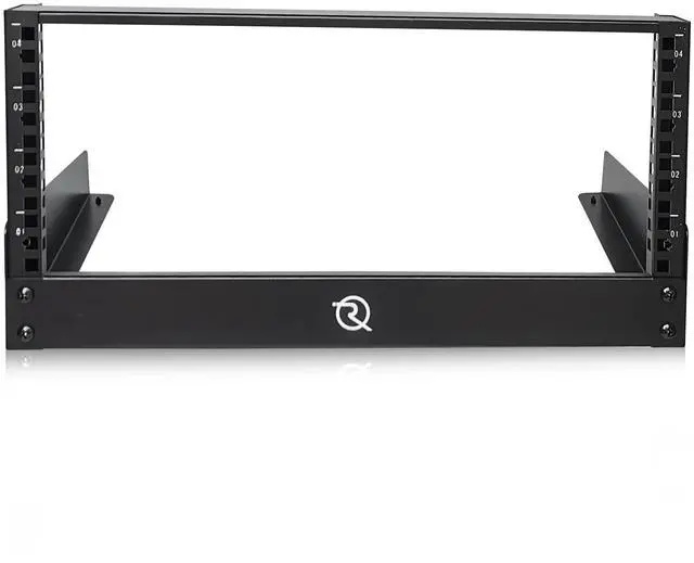 Alt view image 6 of 6 - 4U Network Rack Desktop 19 Inch 2 Post Open Frame Shelf with Reinforced Beam, Free Standing Tabletop Racks for IT Server Sound AV Equipment