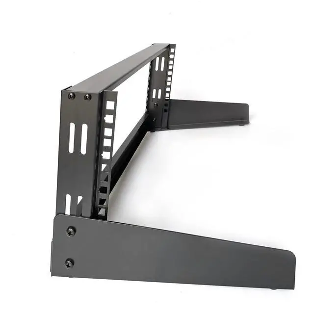Alt view image 5 of 6 - 4U Network Rack Desktop 19 Inch 2 Post Open Frame Shelf with Reinforced Beam, Free Standing Tabletop Racks for IT Server Sound AV Equipment