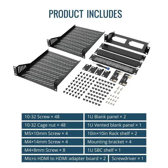 Alt view image 6 of 6 - 12U Network Rack, 10 inch Mini Server Rack with 2 Side Translucent Panels & 2 Top Handles, 10.23 inch Deep, for 10 inch IT Equipment & A/V Devices, White