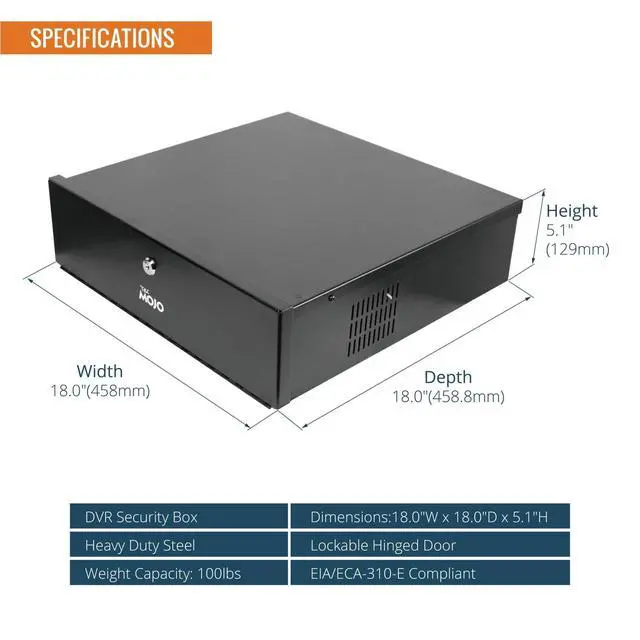 Alt view image 2 of 5 - DVR Lock Box with Fan, Heavy Duty Electronics Security Box for NVR, POE Switch, Document, Metal Security Storage in Stores, Office, Home(18×18×5in)