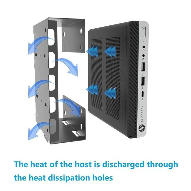 Alt view image 4 of 6 - Wall Mount Compatible with HP EliteDesk, ProDesk, Mini Desktops - Steel Mount for Wall, Under Desk or VESA