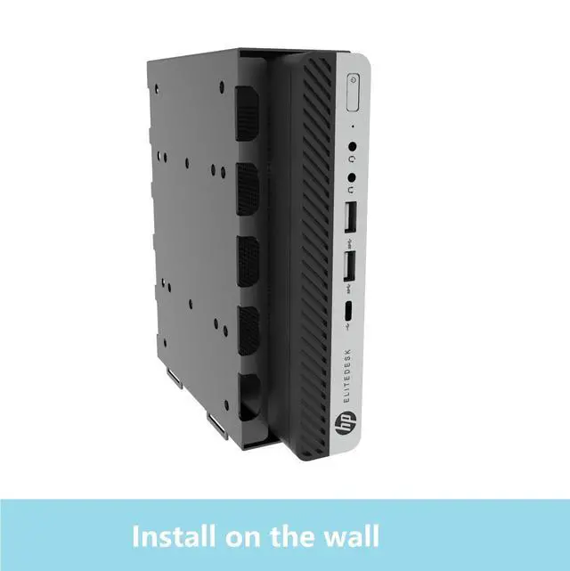 Alt view image 6 of 6 - Wall Mount Compatible with HP EliteDesk, ProDesk, Mini Desktops - Steel Mount for Wall, Under Desk or VESA