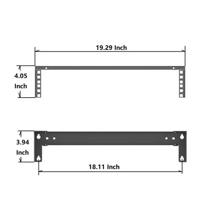 Alt view image 6 of 6 - 2U Steel Wall Mountable Simple Vertical Bracket and Networking Euipment Rack for 19" Standard Network, AV, Studio Equipment Including Hardware for Assembly(2U)