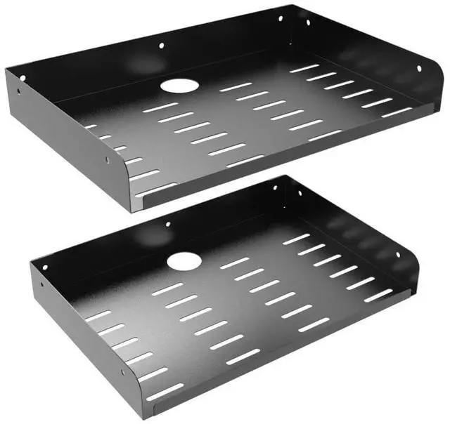 Main image of 2 Pcs of Metal Floating Shelf Modern Wall Mounted Storage Rack 12"*8" Deep Display Shelf in Living Room, Bedroom,Bathroom, Kitchen,Garage or Office (12 inches 2 Pcs)