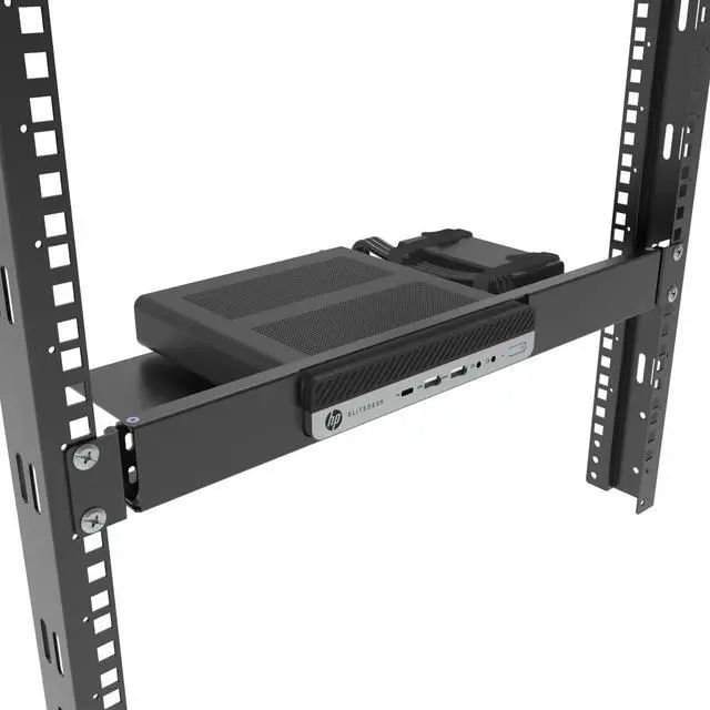 Alt view image 2 of 6 - Mini Rack Mount for HP ProDesk Mini PC, HP EliteDesk Mini Business Desktop -1U Hinged Server Rack Shelf for 19-inch Cabinet or Rack