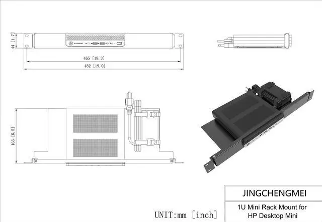 Alt view image 5 of 6 - Mini Rack Mount for HP ProDesk Mini PC, HP EliteDesk Mini Business Desktop -1U Hinged Server Rack Shelf for 19-inch Cabinet or Rack