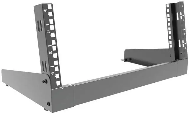 Main image of 4U Desktop Network Rack 19 inches Small Open Frame Rack 2 Post Free-Standing Tabletop Rack for Server, Patch Panel, Data, AV, IT,Studio or Networking Equipments (4U)