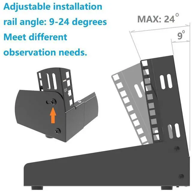 Alt view image 4 of 5 - 4U Desktop Network Rack 19 inches Small Open Frame Rack 2 Post Free-Standing Tabletop Rack for Server, Patch Panel, Data, AV, IT,Studio or Networking Equipments (4U)