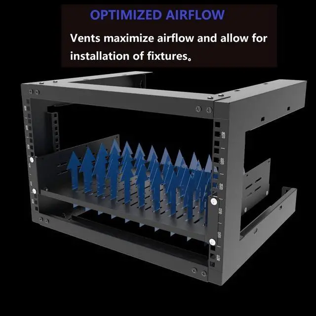 Alt view image 6 of 7 - 2U 19-Inch Universal Vented Rack Mount Cantilever Server Rack Shelf-12 Inch Deep-Disassembled Black (2U12InD)