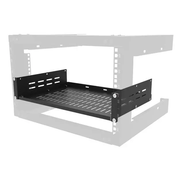 Alt view image 7 of 7 - 2U 19-Inch Universal Vented Rack Mount Cantilever Server Rack Shelf-12 Inch Deep-Disassembled Black (2U12InD)