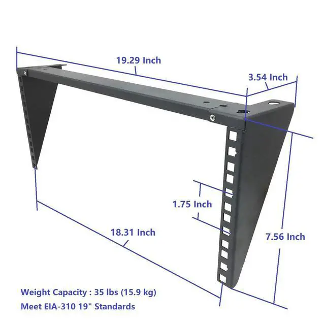Alt view image 5 of 6 - 4U 19 Inch Vertical Wall Mount Rack Lightweight Wall Mountable Server Rack for Network and Date Equipment (4U90)