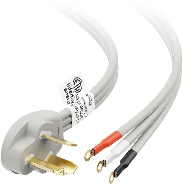 Main image of 10 AWG 3 Prong Dryer Cord - 6ft, 30A / 7500W Rated, NEMA 10-30P to 3-Wire Appliance Cord, Dryer Plug 3 Prong, Gray