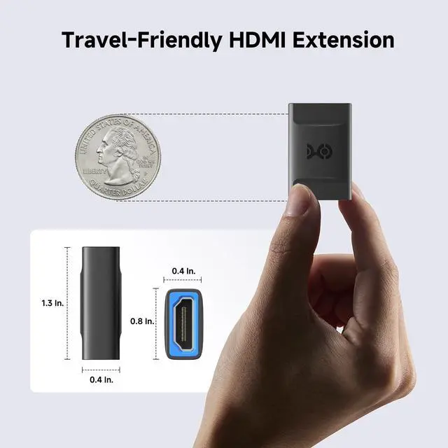 Alt view image 7 of 7 - 2-Pack 48Gbps HDMI 2.1 Coupler for 8K@60Hz / 4K@240Hz with HDR, 8K HDMI Extender, Female to Female Adapter, Black