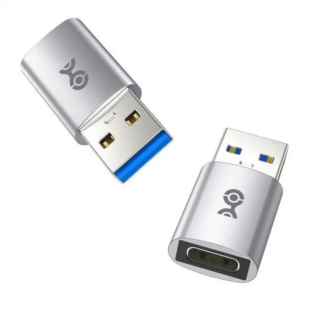 Main image of 2-Pack 10Gbps USB to USB C Adapter for Fast Charging & High-Speed Data Transfer, Reversible USBC Port, USBA Male to USBC Female Adapter for iPhone 17/16, iPad Pro, Galaxy S23