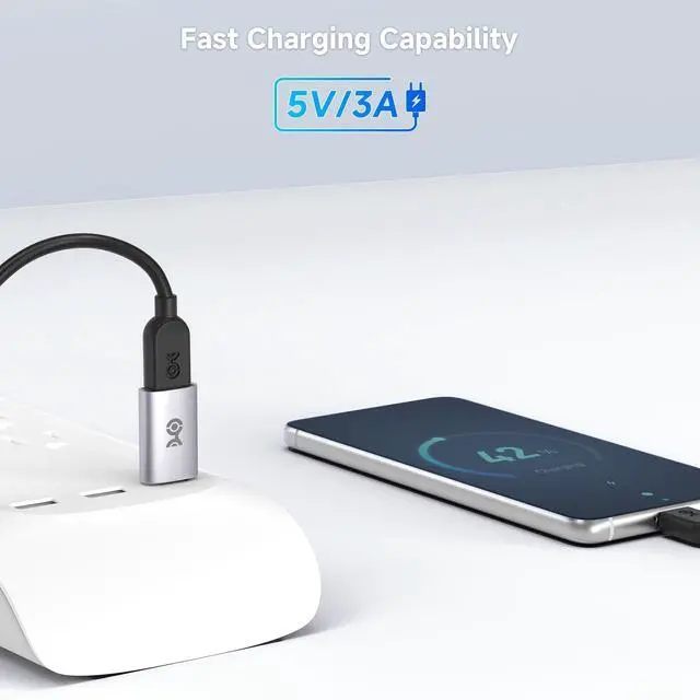 Alt view image 3 of 7 - 2-Pack 10Gbps USB to USB C Adapter for Fast Charging & High-Speed Data Transfer, Reversible USBC Port, USBA Male to USBC Female Adapter for iPhone 17/16, iPad Pro, Galaxy S23