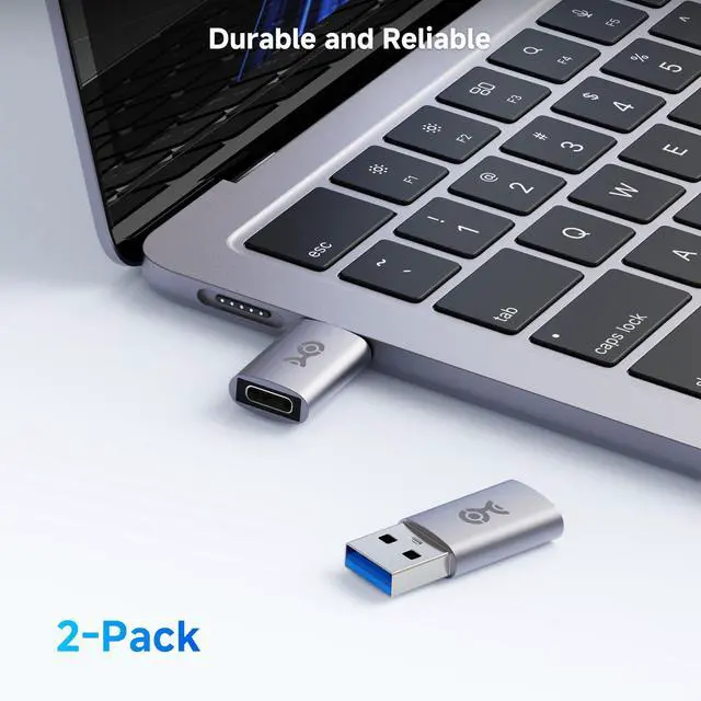 Alt view image 5 of 7 - 2-Pack 10Gbps USB to USB C Adapter for Fast Charging & High-Speed Data Transfer, Reversible USBC Port, USBA Male to USBC Female Adapter for iPhone 17/16, iPad Pro, Galaxy S23