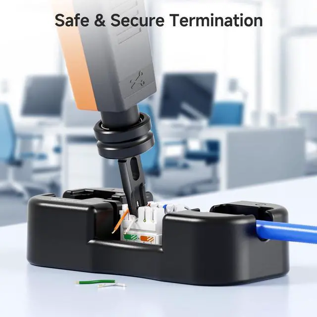 Alt view image 3 of 6 - Keystone Jack Punch Down Tool Stand - Stable Base for RJ45 & RJ11 Termination, Compatible with 90 & 180 Degree Jacks, Secure & Safe Punching with 110, Krone, or 66 Tools