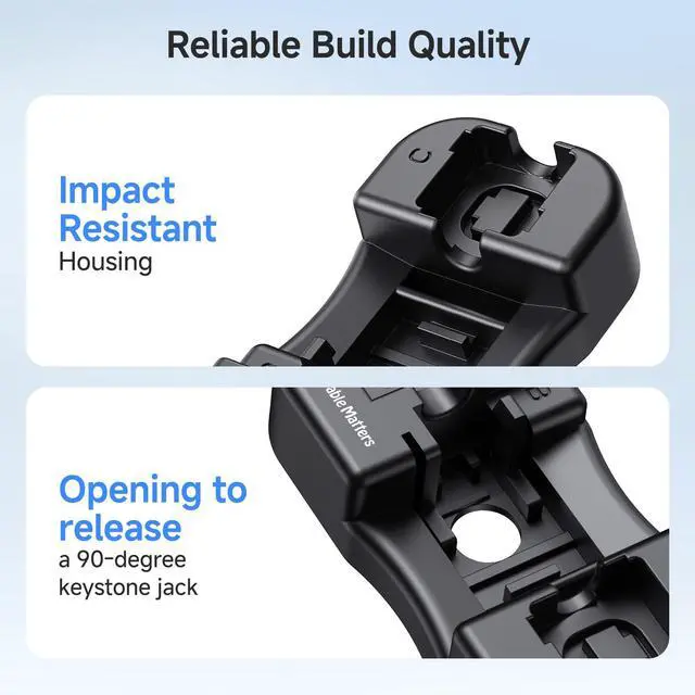 Alt view image 5 of 6 - Keystone Jack Punch Down Tool Stand - Stable Base for RJ45 & RJ11 Termination, Compatible with 90 & 180 Degree Jacks, Secure & Safe Punching with 110, Krone, or 66 Tools