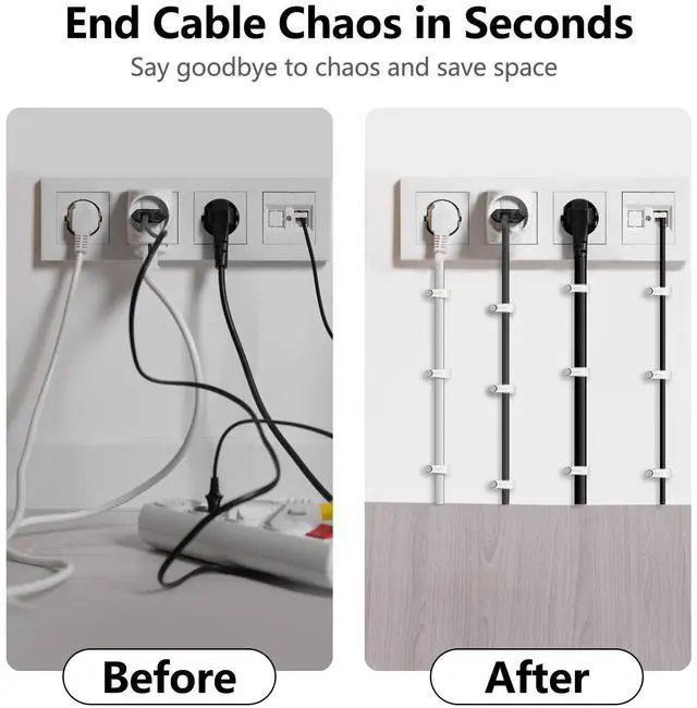 Alt view image 3 of 7 - Jadaol Cable Clips 100Pcs 8mm Nail in Clips for Round Ethernet Cables Wall Clips Cable Tacks Electrical Wire TV Cable Speaker Wire Coax Clips Cable Nails for Cords Cat5/Cat5e/Cat6/Cat7 RJ45 Cord Clips