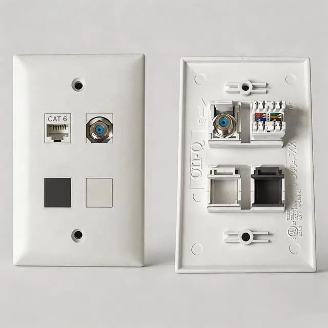 Alt view image 5 of 6 - 20-Pack Blank Keystone Jack Inserts, Keystone Port Dust Covers, Filler Plug Inserts for Keystone Wall Plates & Patch Panels, White