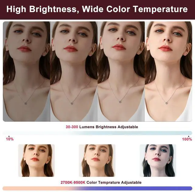 Alt view image 4 of 7 - Selfie Light for iPhone with Makeup Mirror360° Rotation CRI 97+ Ring Light for Phone, Rechargeable Magnetic Selfie Light 2700K-9500K 300 Lumens for Phone iPhone Photography Video TikTok Zoom Makeup