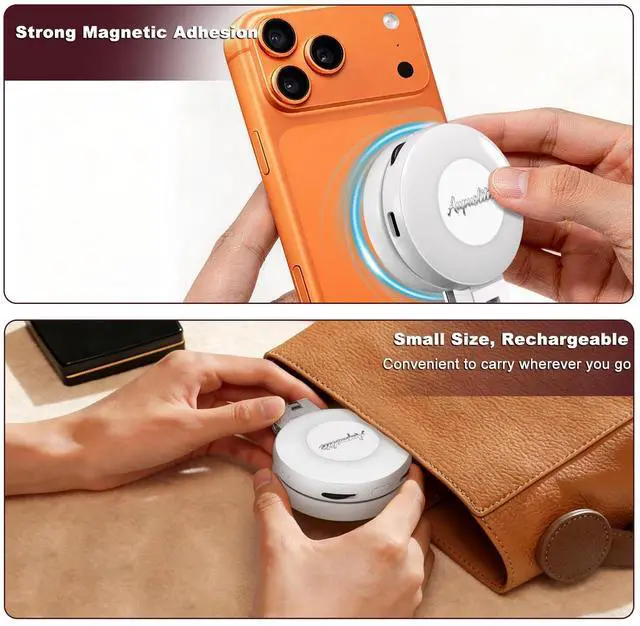Alt view image 6 of 7 - Selfie Light for iPhone with Makeup Mirror360° Rotation CRI 97+ Ring Light for Phone, Rechargeable Magnetic Selfie Light 2700K-9500K 300 Lumens for Phone iPhone Photography Video TikTok Zoom Makeup