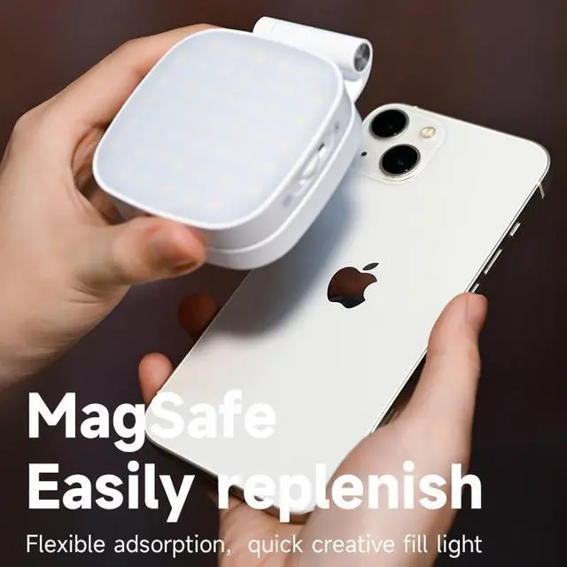 Alt view image 3 of 6 - 3 in 1 Magnetic Selfie Light for Phone,5 Led Mode with Mirror, Compatible for iPhone & Android, Rechargeable Portable Fill Light, Pocket-Sized Phone Light for Photography/Video Recording/Vlog/Makeup