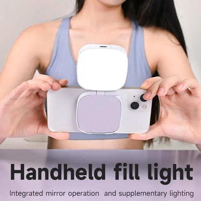 Alt view image 4 of 6 - 3 in 1 Magnetic Selfie Light for Phone,5 Led Mode with Mirror, Compatible for iPhone & Android, Rechargeable Portable Fill Light, Pocket-Sized Phone Light for Photography/Video Recording/Vlog/Makeup