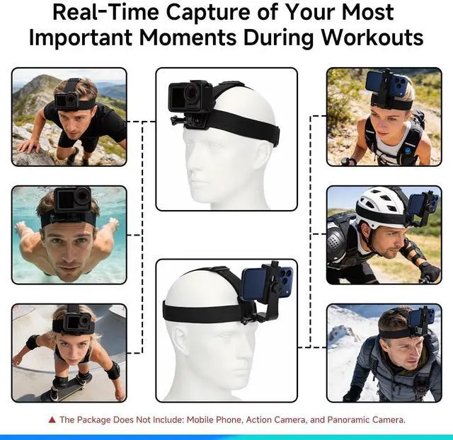 Alt view image 5 of 7 - Mobile Phone Chest & Head Strap Mount Kit for POV VLOG, Hands-Free Body Holder Compatible with iPhone Samsung, GoPro Hero 987654321, DJI Osmo, AKASO, SJCAM, Insta360 Action Cameras