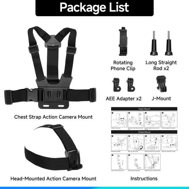 Alt view image 2 of 7 - Mobile Phone Chest & Head Strap Mount Kit for POV VLOG, Hands-Free Body Holder Compatible with iPhone Samsung, GoPro Hero 987654321, DJI Osmo, AKASO, SJCAM, Insta360 Action Cameras