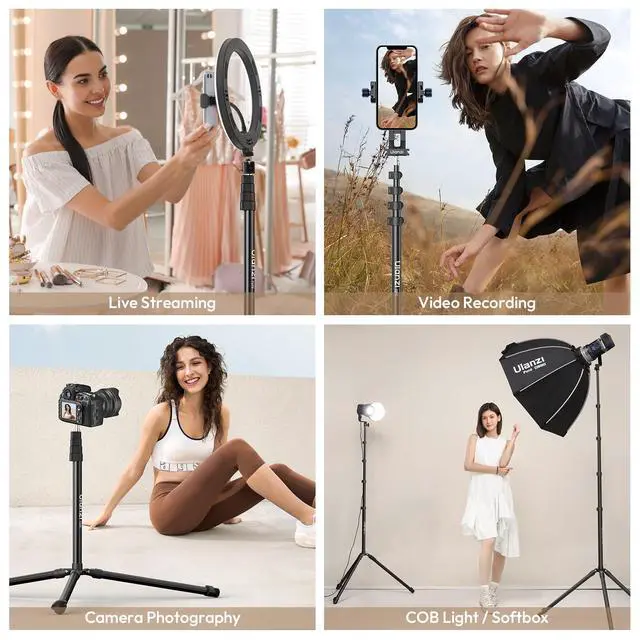 Alt view image 7 of 7 - T270 Light Stand - 8.8FT/270cm Adjustable Photography Light Stand Tripod, Aluminum Portable Studio Lighting Stand for Softbox, LED Video Light, Reflector, Strobe, Photo Video Photography