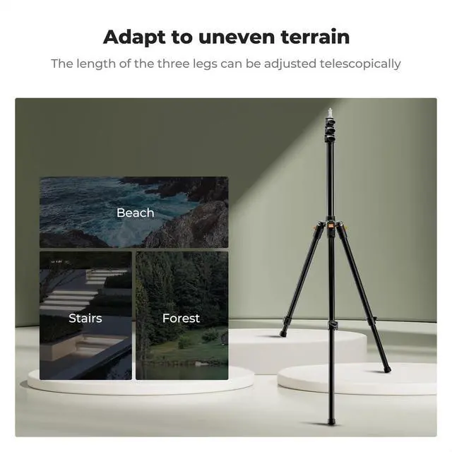 Alt view image 2 of 7 - Extendable Photography Stand, Adjustable 6.56ft/78.7"/2M Aluminum Tripod with 1/4" Screw, Reversible Portable Studio Lighting Tripod for Strobe Light/Webcams/Cameras with Bag(1-Pack