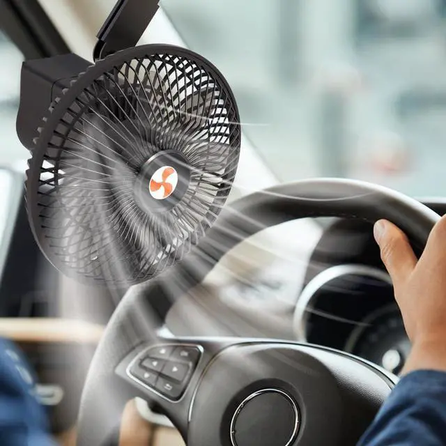 Alt view image 6 of 7 - 12 Volt Oscillating Fan, Portable Car Fan Wide-Bound Cooling Ventilation, Car DC Clip Fan, Truck, RV, Automotive 12v Fan