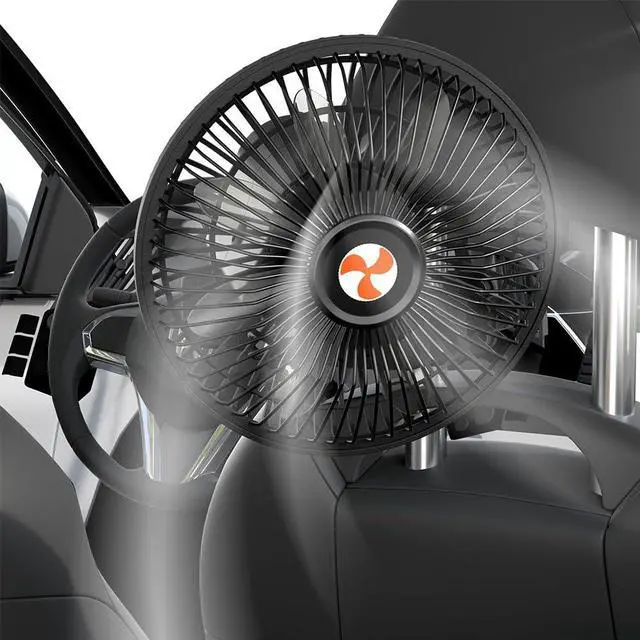 Alt view image 7 of 7 - 12 Volt Oscillating Fan, Portable Car Fan Wide-Bound Cooling Ventilation, Car DC Clip Fan, Truck, RV, Automotive 12v Fan
