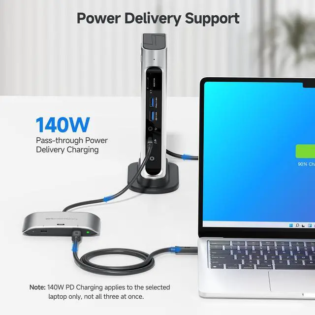 Alt view image 7 of 7 - 20Gbps USB C KVM Switch for 2 Computers, Up to 8K@30Hz on Windows, 4K@60Hz on macOS, 140W PD, for Sharing a USB-C/Thunderbolt 4 Monitor or Dock (Not for Dock with an Attached Cable)