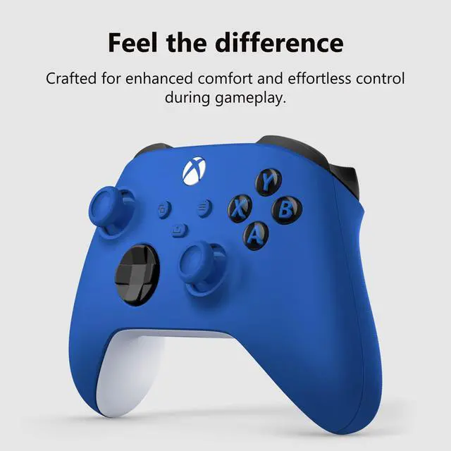Alt view image 2 of 7 - Wireless Gaming Controller | Shock Blue | Console, PC, & Cloud Devices | Textured Grip | Wireless, Bluetooth, USB-C Connectivity