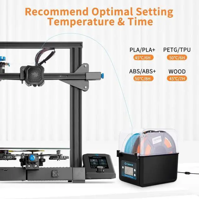 Alt view image 5 of 7 - Filament Dryer, Upgraded Filament Dry Box, Large-Capacity 3D Filament Dehydrator for 2KG Filament, Compatible with 1.75mm, 2.85mm Filament and PLA PETG TPU ABS Material