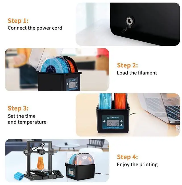Alt view image 6 of 7 - Filament Dryer, Upgraded Filament Dry Box, Large-Capacity 3D Filament Dehydrator for 2KG Filament, Compatible with 1.75mm, 2.85mm Filament and PLA PETG TPU ABS Material