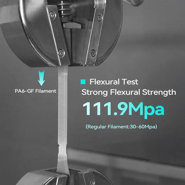Alt view image 5 of 7 - PA6-GF Glass Fiber Nylon Filament 1.75mm - 25% Glass Fiber Reinforced, High Temp & Corrosion Resistant Engineering Filament, ±0.02mm Accuracy,1KG Spool (Black)
