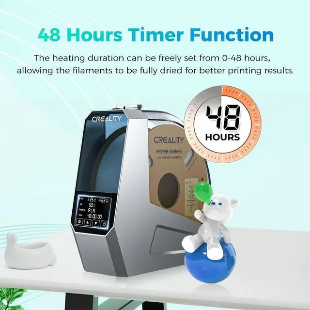Alt view image 2 of 7 - Official Filament Dryer, Space Pi Filament Dryer, 360° Fast Heating 3D Printer Filament Dry Box, Filament Storage with 110W PTC Heater LCD Touch Screen One-Key Set