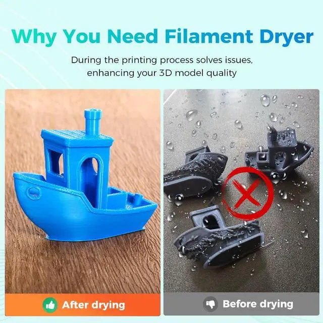 Alt view image 4 of 7 - Official Filament Dryer, Space Pi Filament Dryer, 360° Fast Heating 3D Printer Filament Dry Box, Filament Storage with 110W PTC Heater LCD Touch Screen One-Key Set
